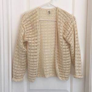 Beige CROCHET SWEATER S